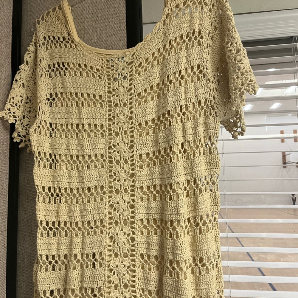 Cream Crochet Knit Dress